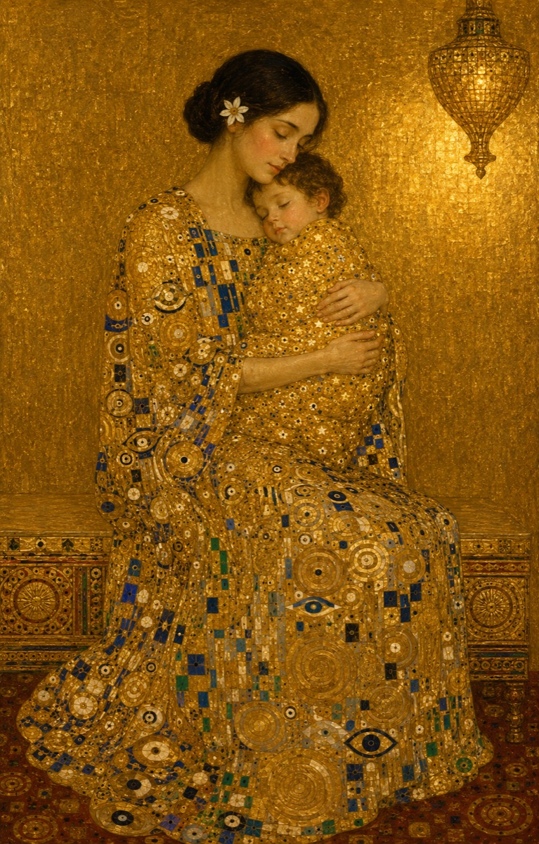 Mother and Child in Gold