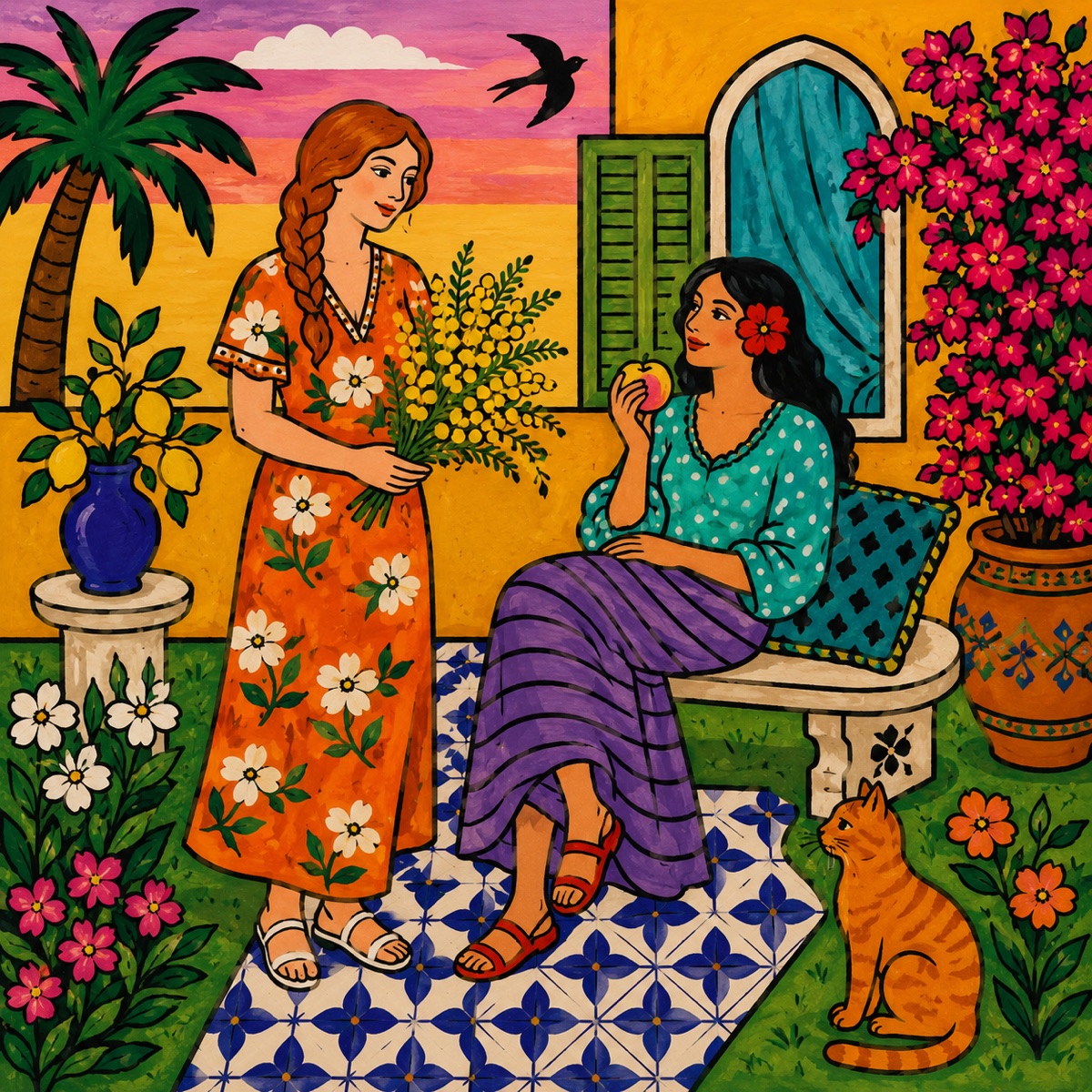 Two Sisters in the Garden