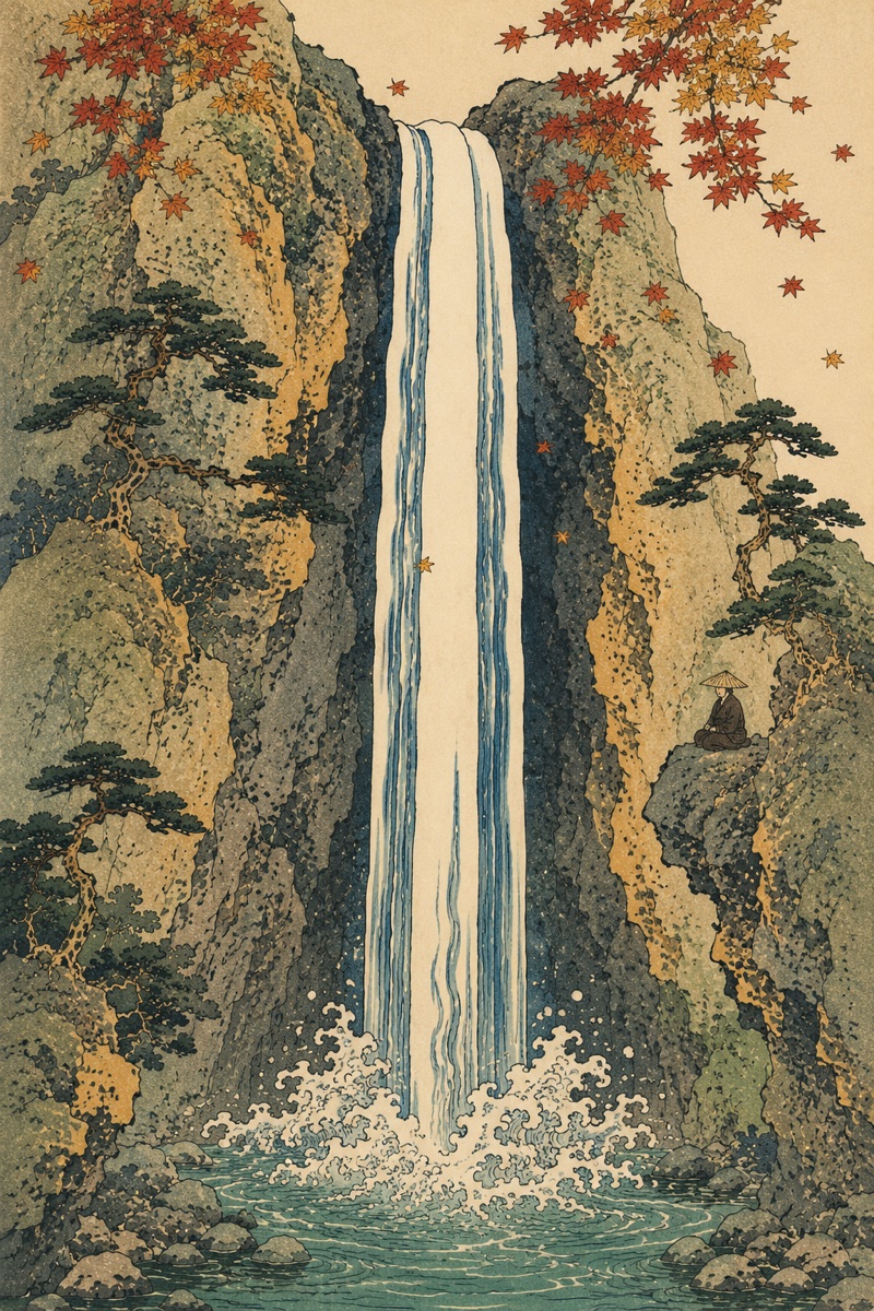 The Waterfall in the Mountains
