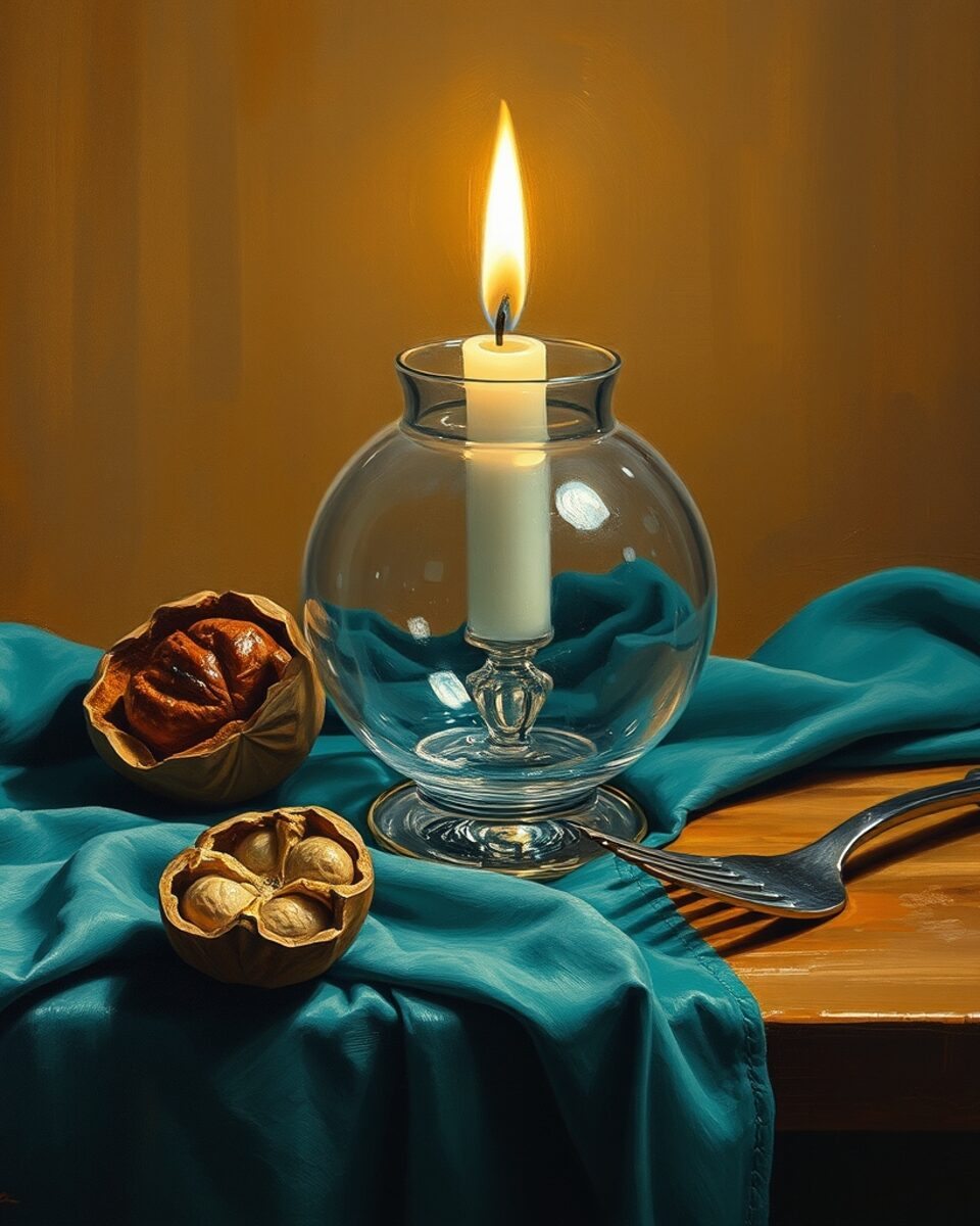 Glass Orb and Velvet Drapes