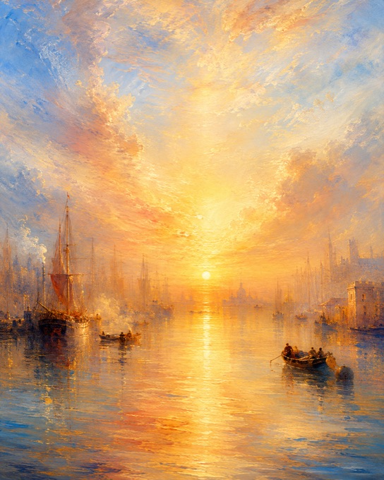 Edmund Carr — Sunrise over the Harbour