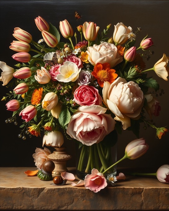 Cornelis Maes — Tulip Bouquet