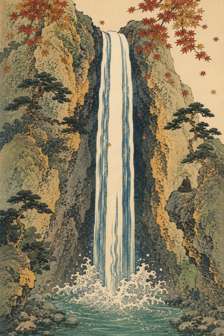 The Waterfall in the Mountains