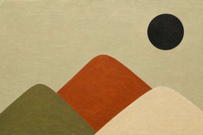 Three Mountains and Sun
