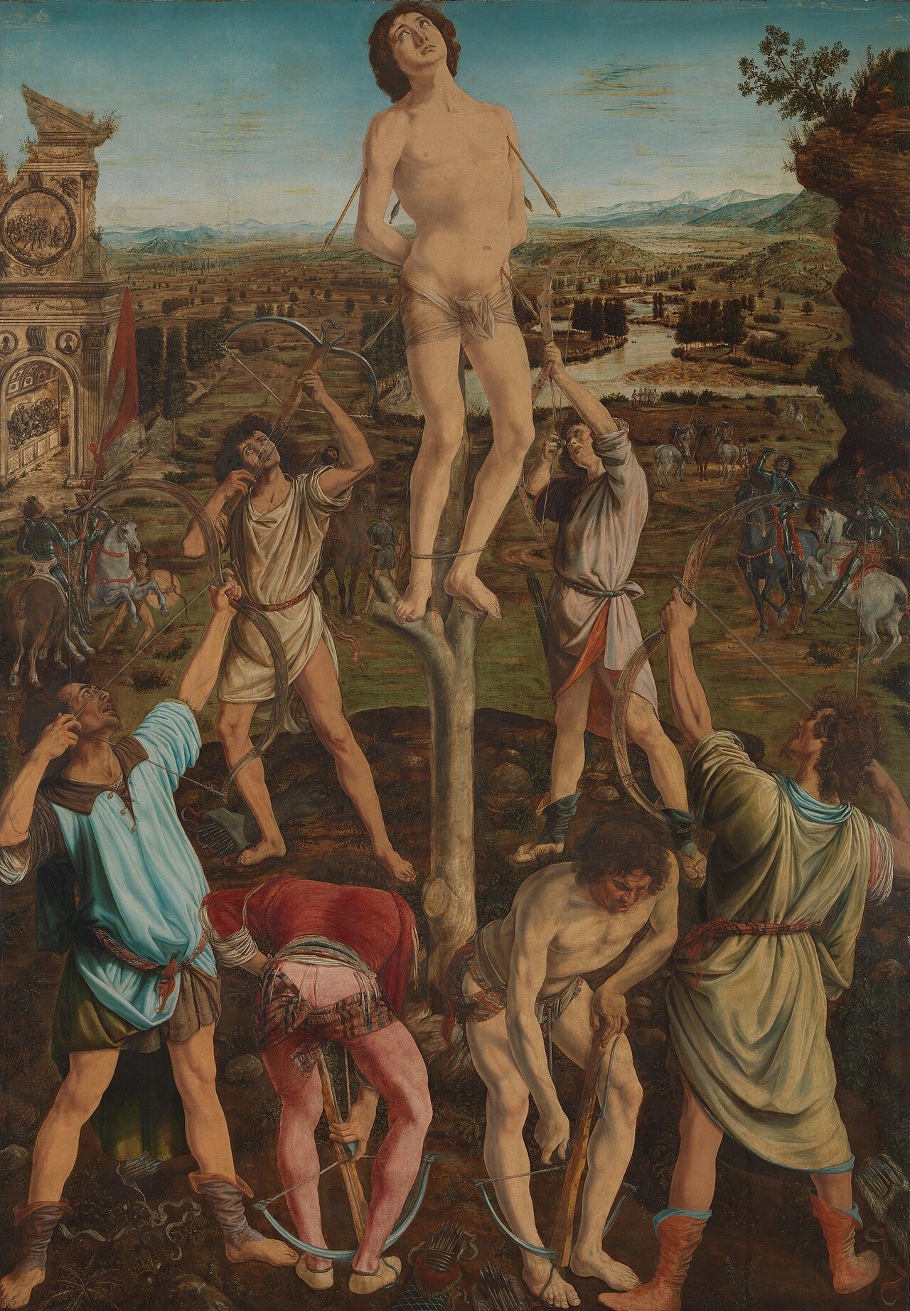Martyrdom of Saint Sebastian by Antonio del Pollaiuolo