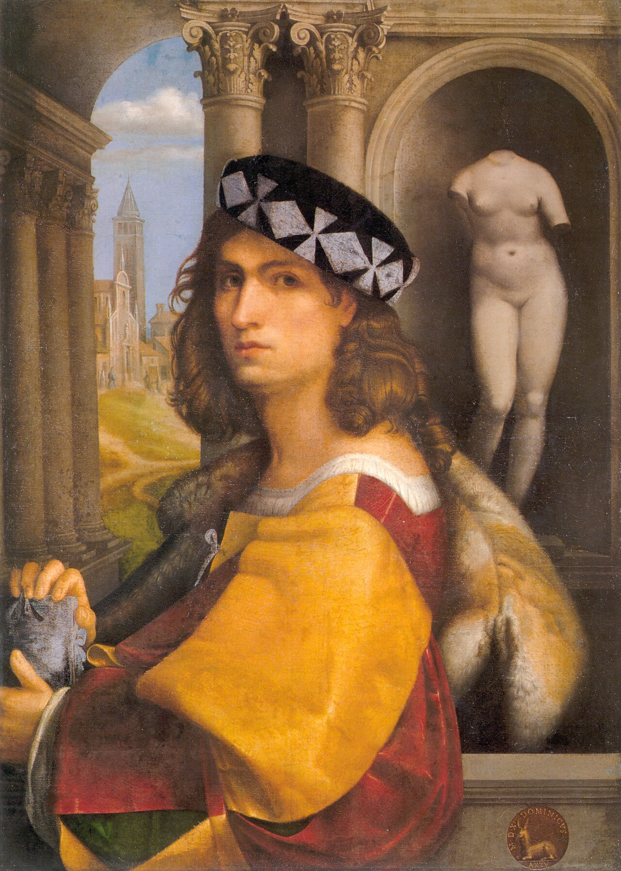 Male portrait (self-portrait) by Domenico Caprioli