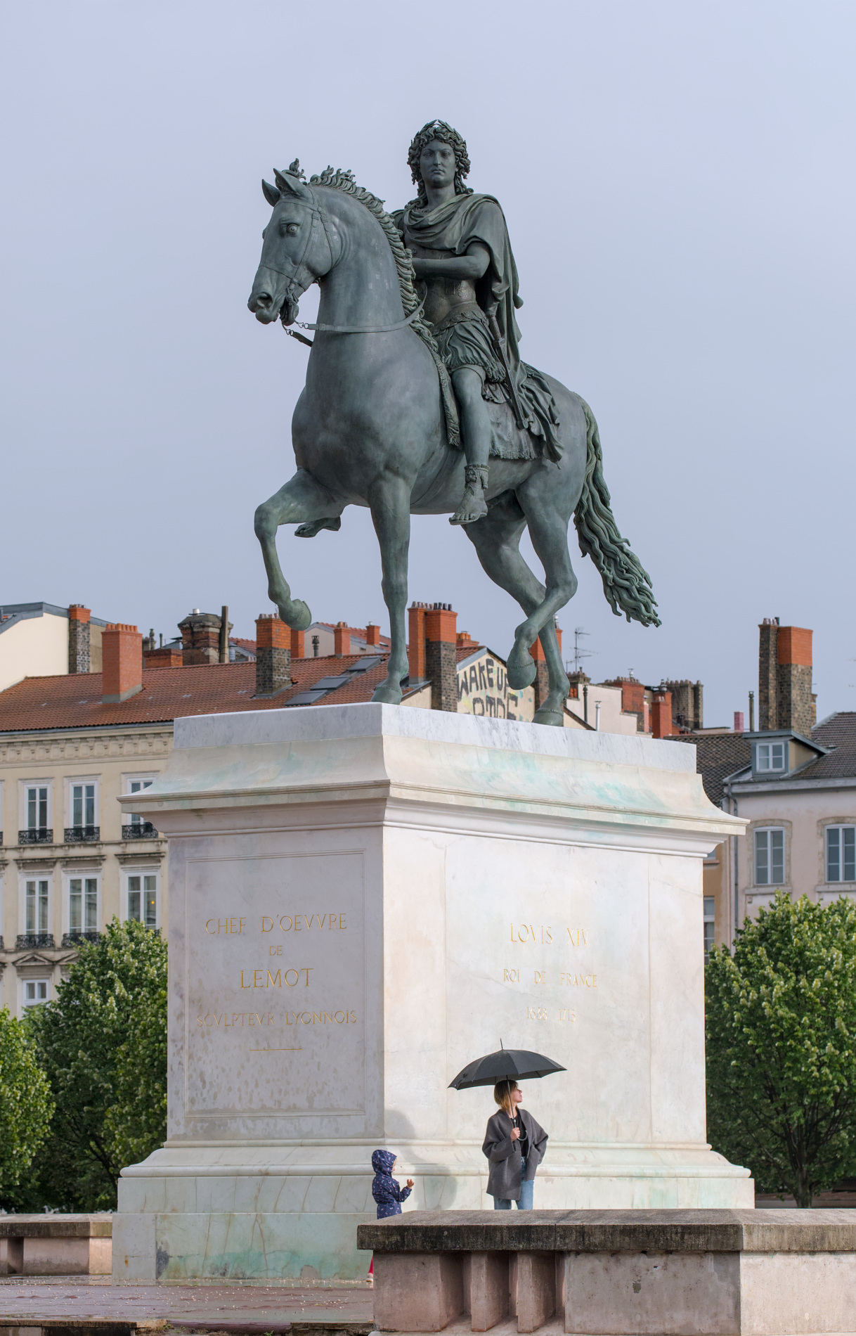 equestrian statue of Louis XIV by Guillaume Coustou the Elder