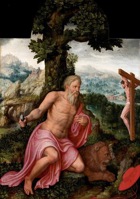 Saint Jerome in a Landscape by Herri met de Bles