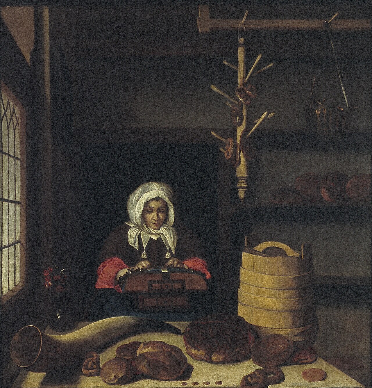 Lacemaker in  a bakery by Job Adriaenszoon Berckheyde