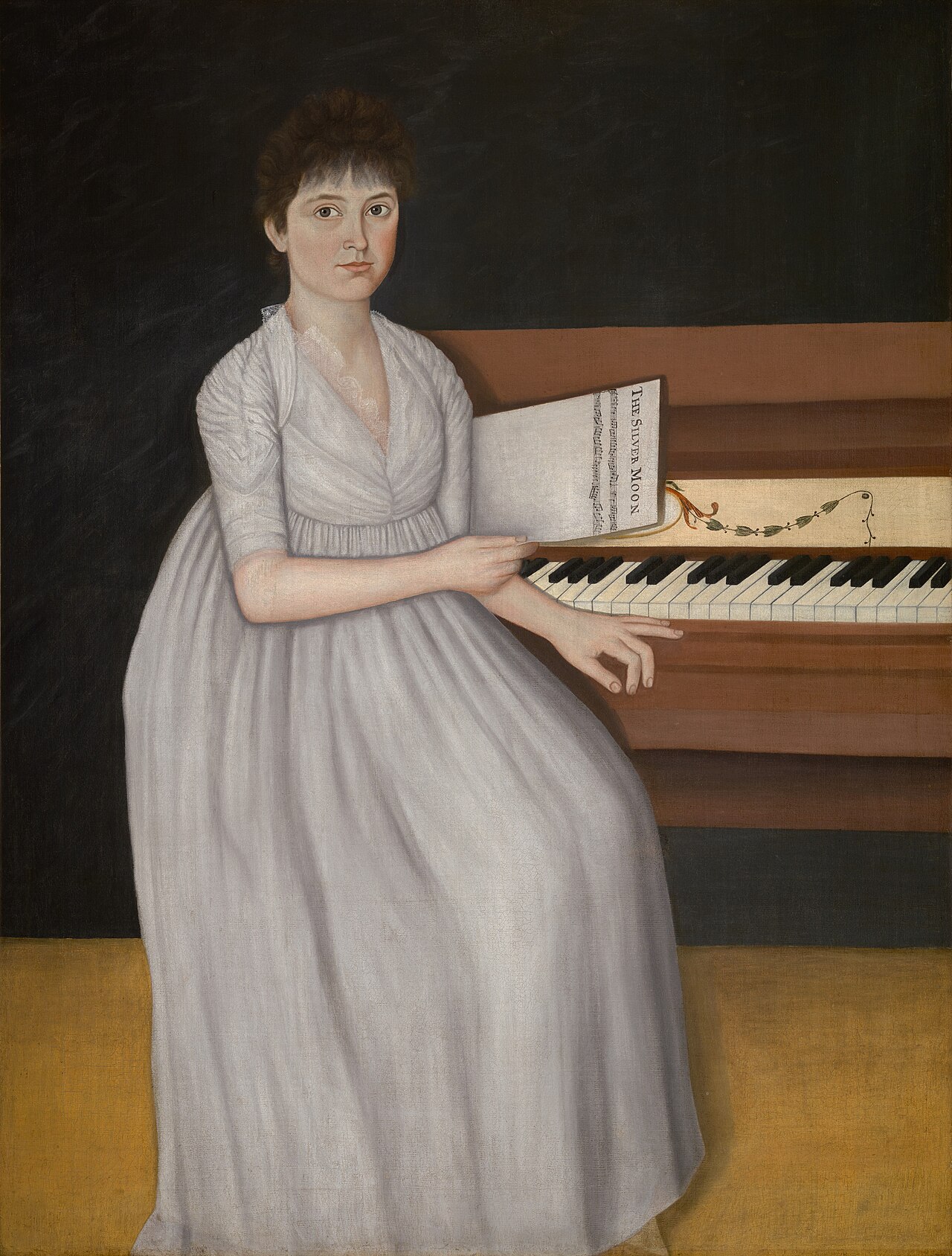 Portrait of Sarah Prince (also known as Silver Moon or Girl at the Pianoforte) by John Brewster, Jr.