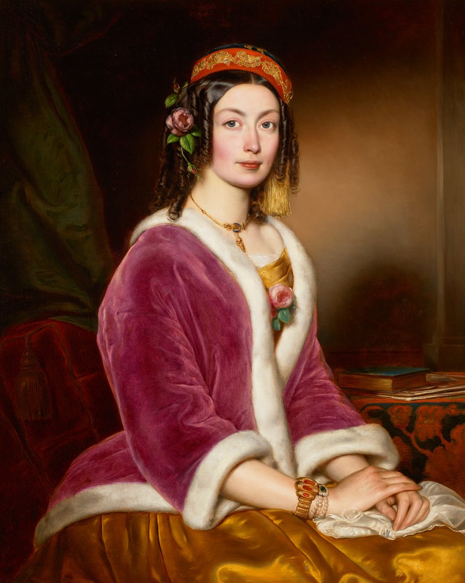 Portrait of a Woman in Velvet Pelisse by József Borsos