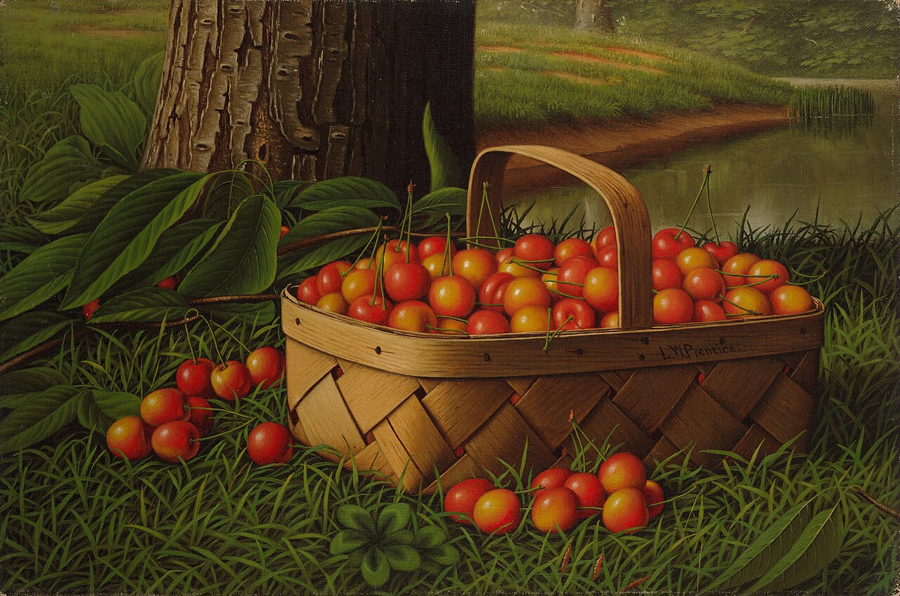 Cherries in a Basket by Levi Wells Prentice