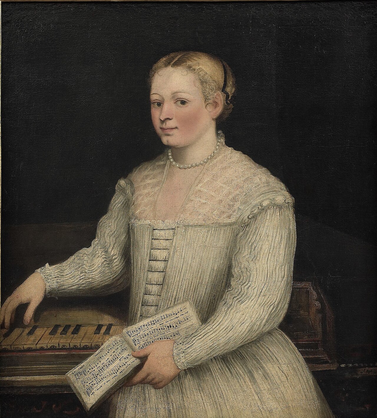 Self-portrait with madrigal by Marietta Robusti