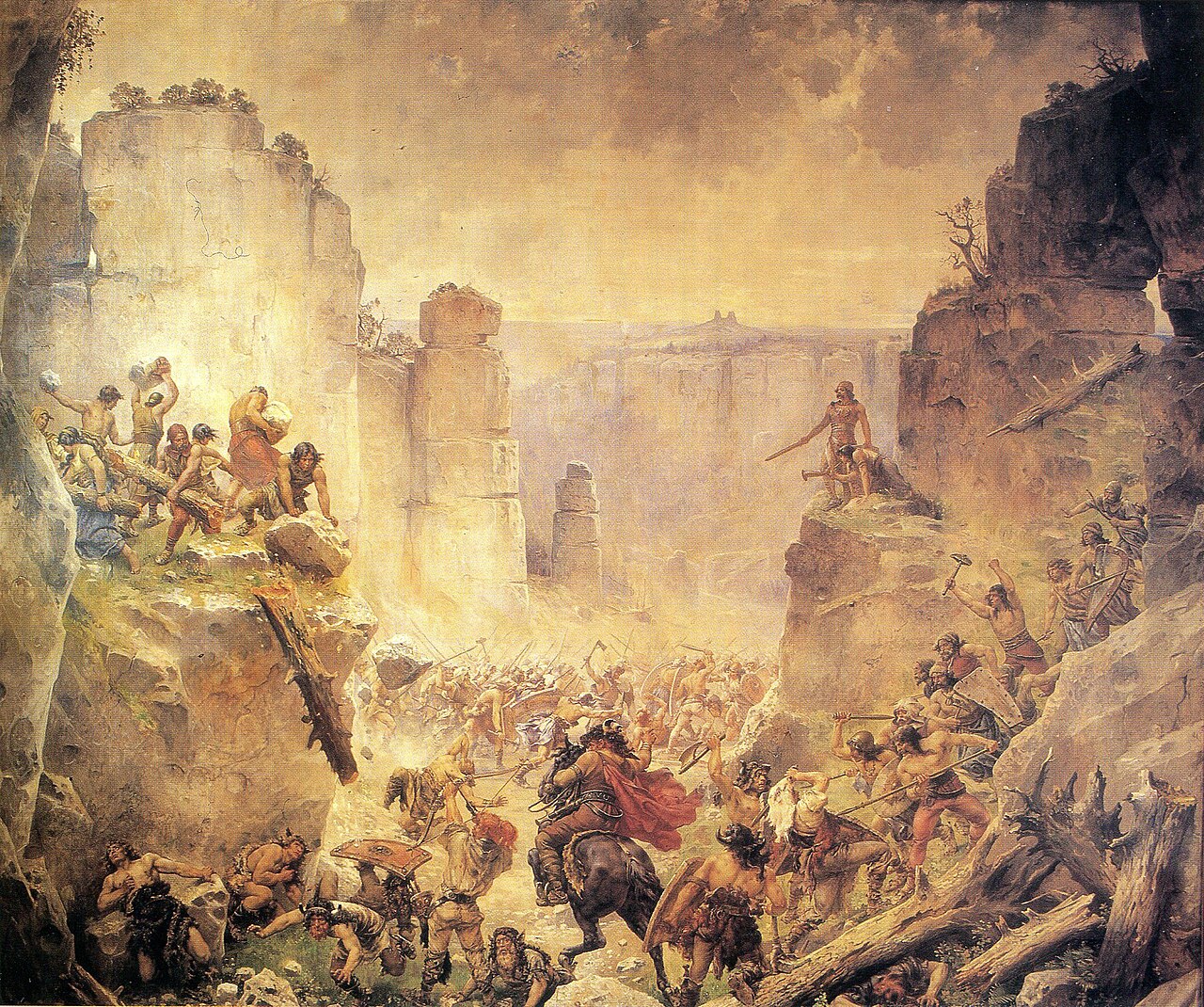 Slaughter of the Saxons under Hruba Skála by Mikoláš Aleš