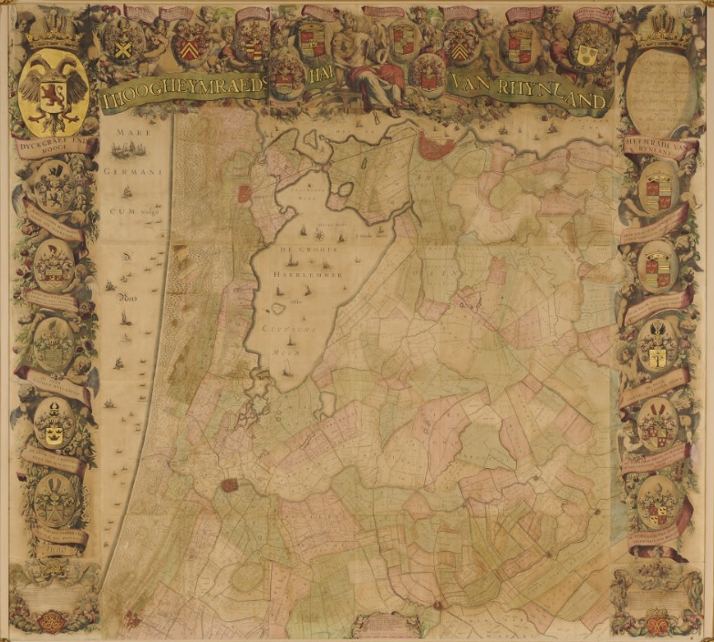 Hoogheemraadschap Rijnland map, 2nd edition, 1687 by Romeyn de Hooghe