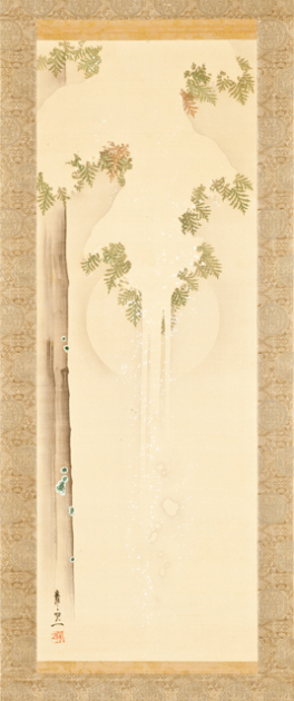 Snow on Cypress: Full Moon by Suzuki Kiitsu